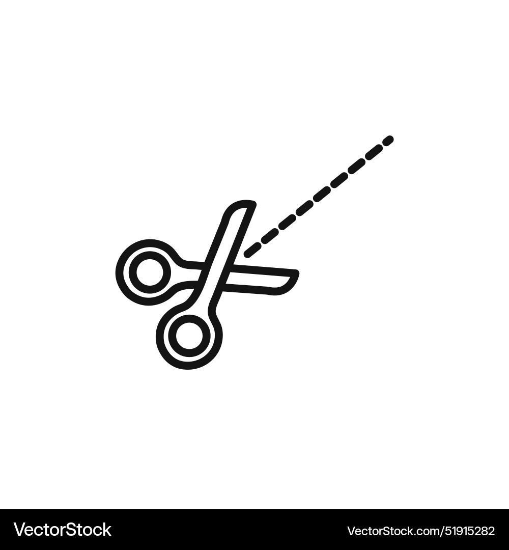 Scissors with cut lines icon set collection Vector Image