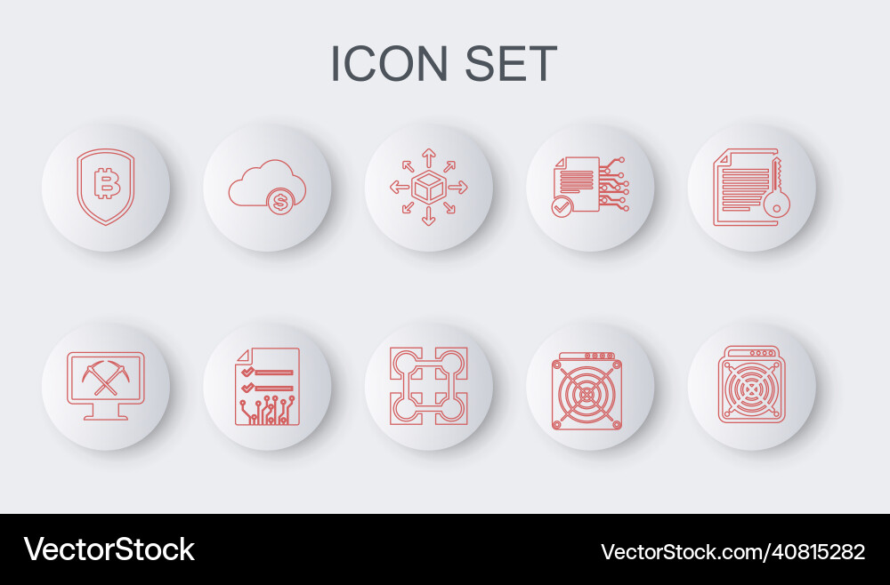 Set line asic miner mining with monitor Vector Image