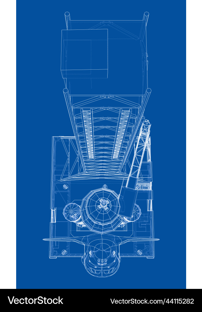 Space rocket on launch pad rendering of 3d vector image
