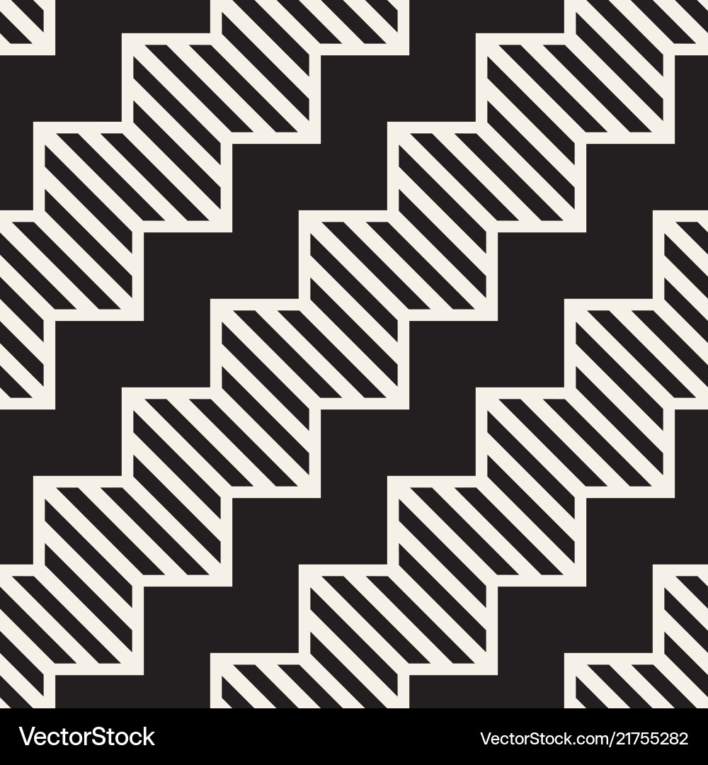 Zigzag Line Pattern - Monochrome vector image
