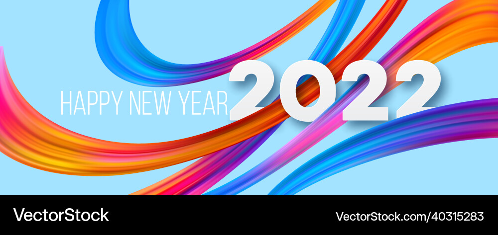 Calendar header 2022 number on colorful abstract Calendar header 2022 number on colorful abstract vector image