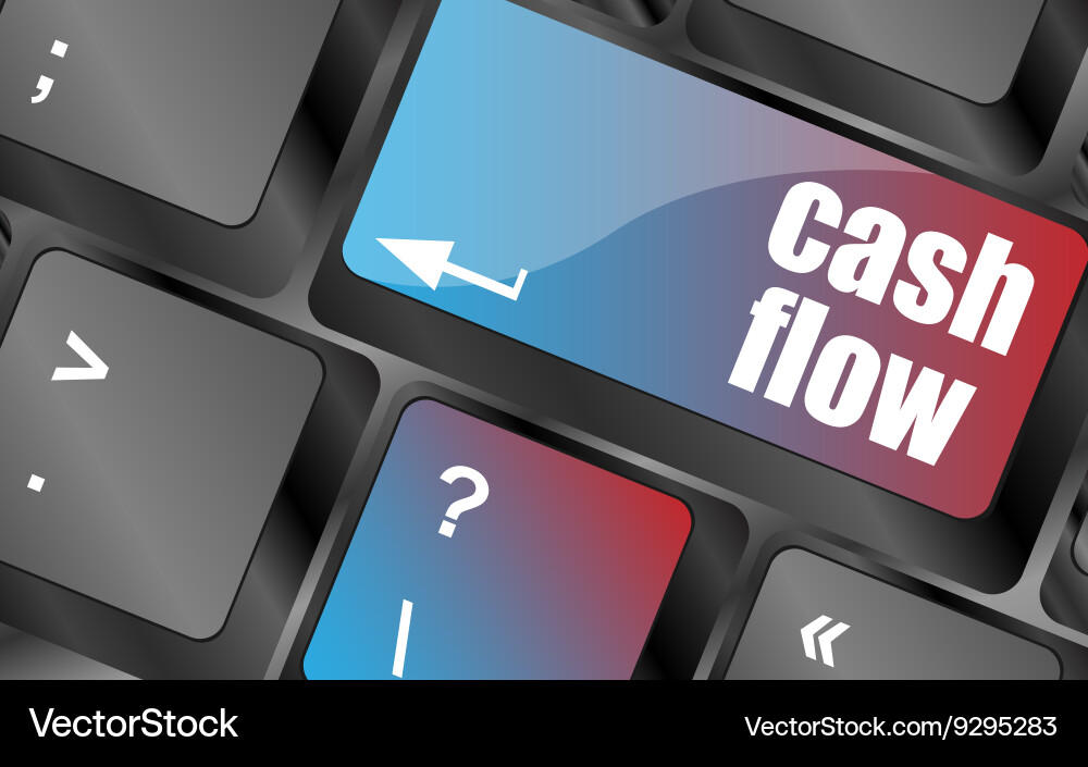 Cash flow words button on keyboard keys Vector Image