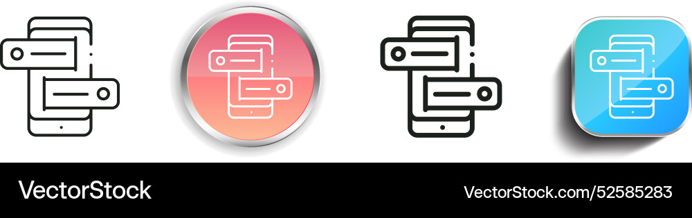 Chat icon thin linear regular and button style Vector Image