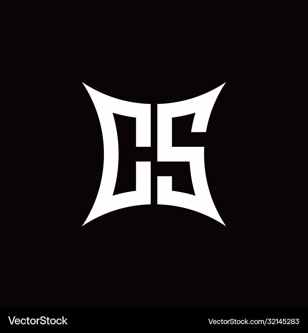 Cs monogram logo with sharped shape design Cs monogram logo with sharped shape design Vector Image