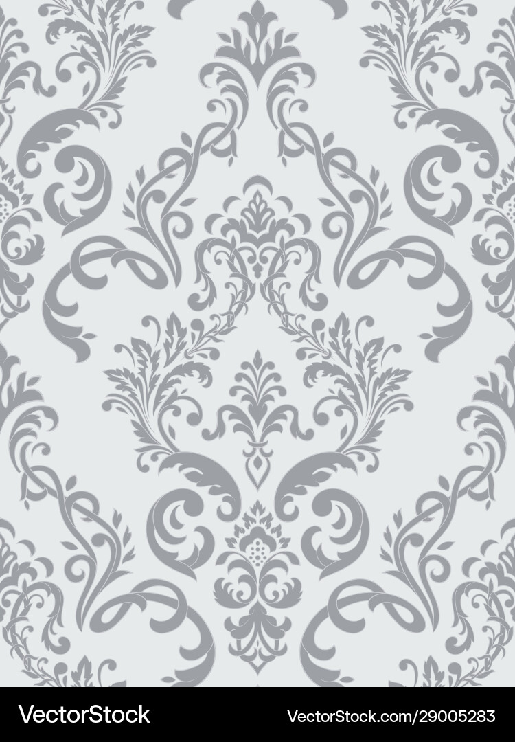 Damask seamless pattern element classical Damask seamless pattern element classical Vector Image