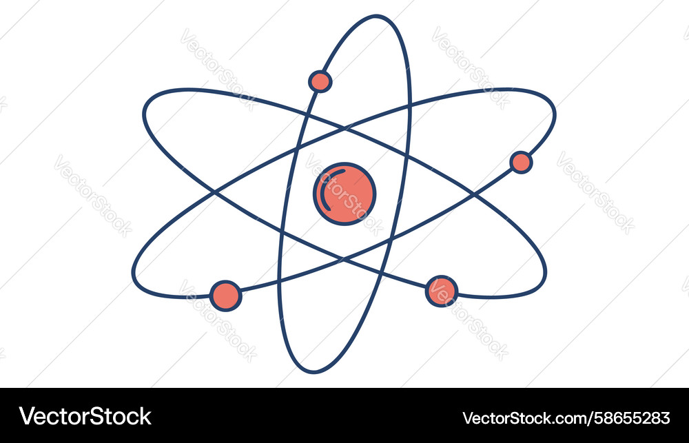 Dynamic atomic structure in motion energy design Vector Image