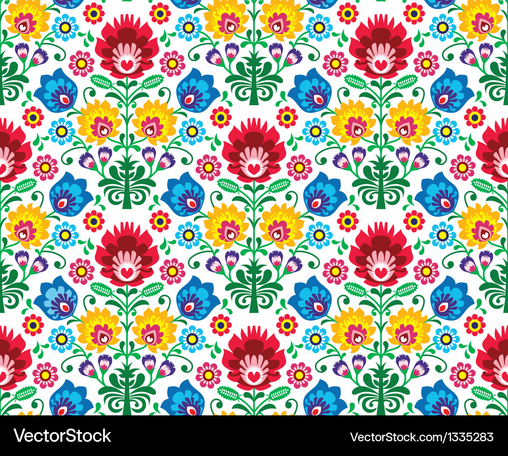 Floral Polish Folk Pattern Royalty Free Vector Image