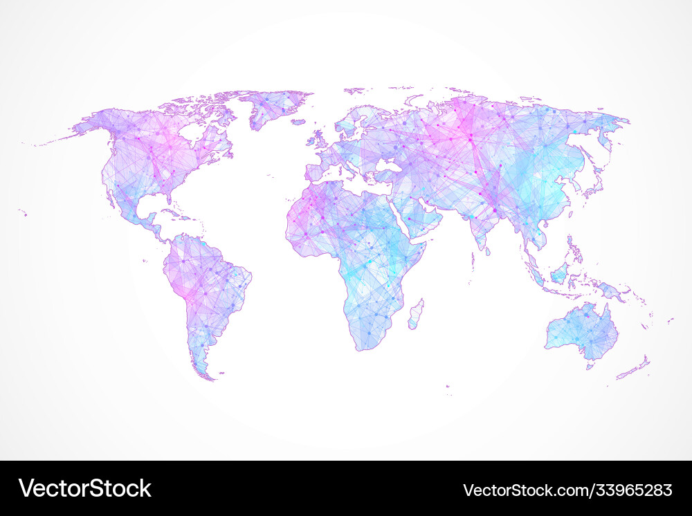 Global Network Connection Map vector image