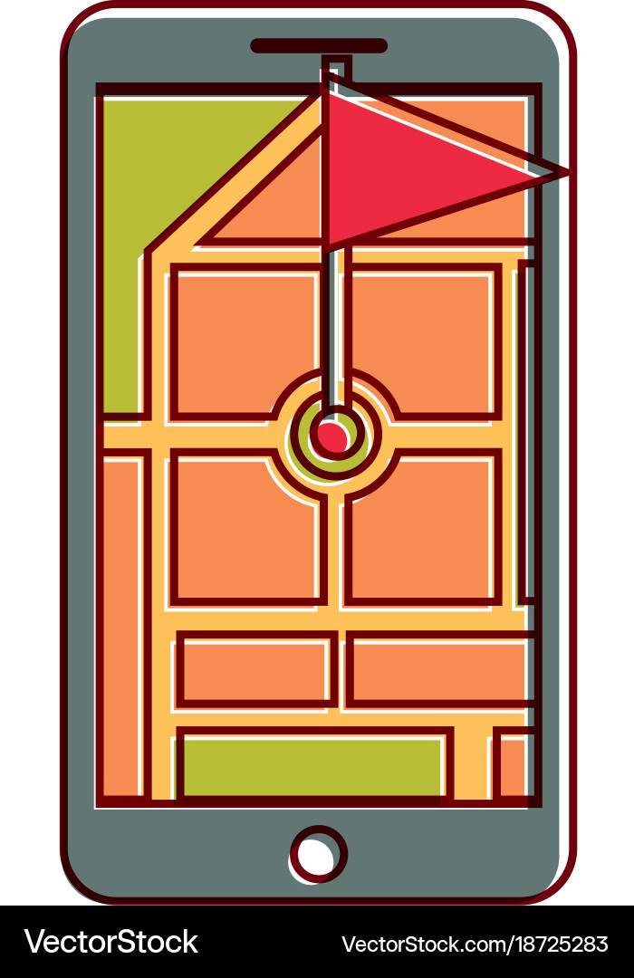 Gps navigation pointer map location marker flag Vector Image