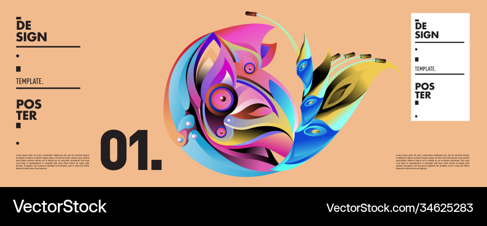 Landing page background template with colorful Vector Image