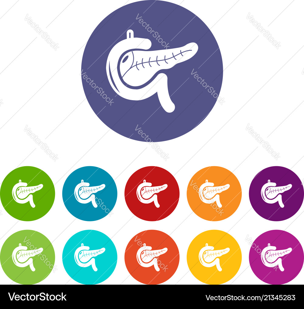 Pancreas-Symbole setzen Farbe Pancreas-Symbole setzen Farbe vektorbild