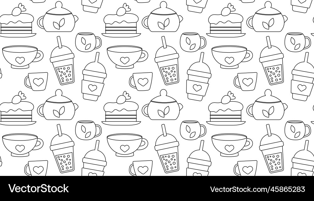 Seamless repeating pattern with drinks Seamless repeating pattern with drinks Vector Image