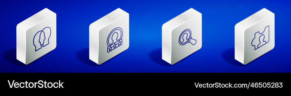 Set isometric line project team base create Vector Image