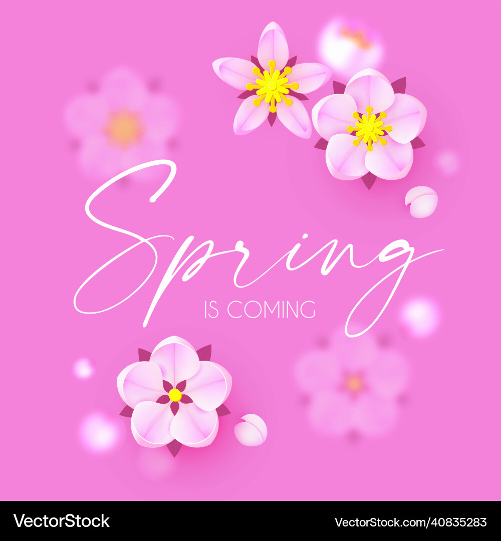 Spring is coming cute flower design apple tree Spring is coming cute flower design apple tree vector image