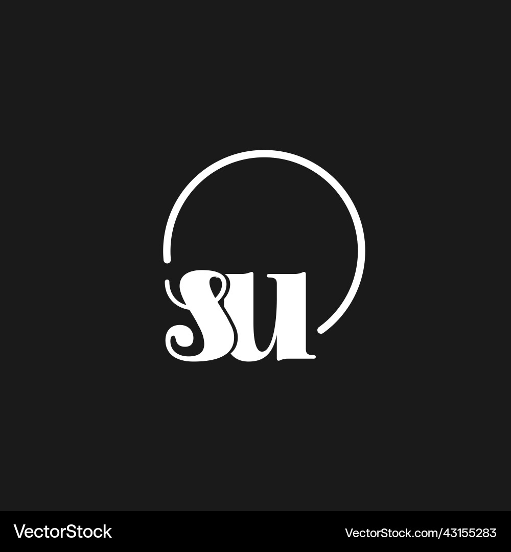 Su logo initials monogram with circular lines Vector Image