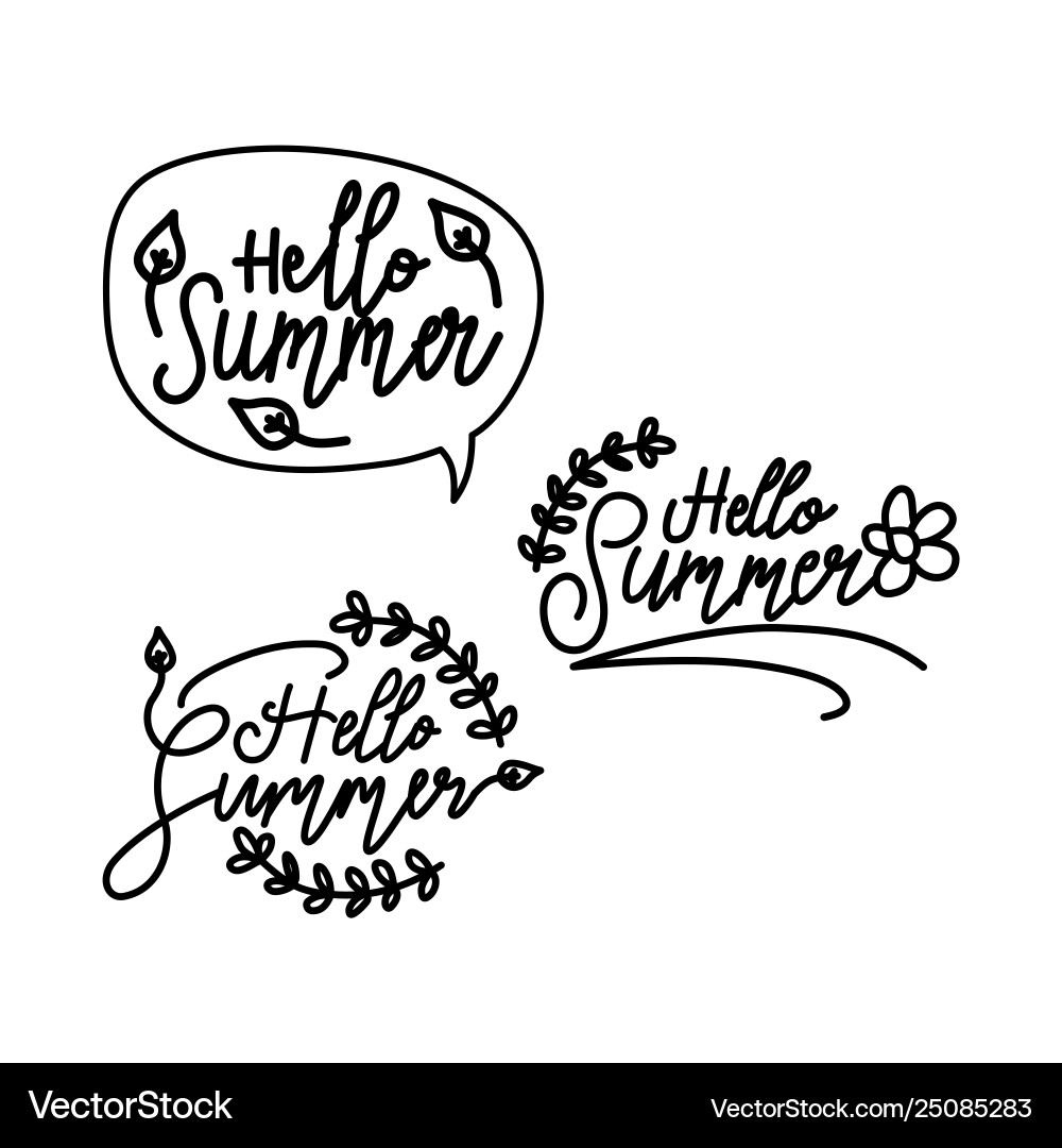 Summer script text template Summer script text template vector image