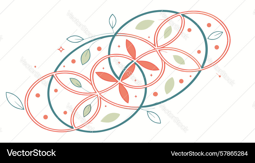 Abstract interlocking circles symbolizing unity vector image