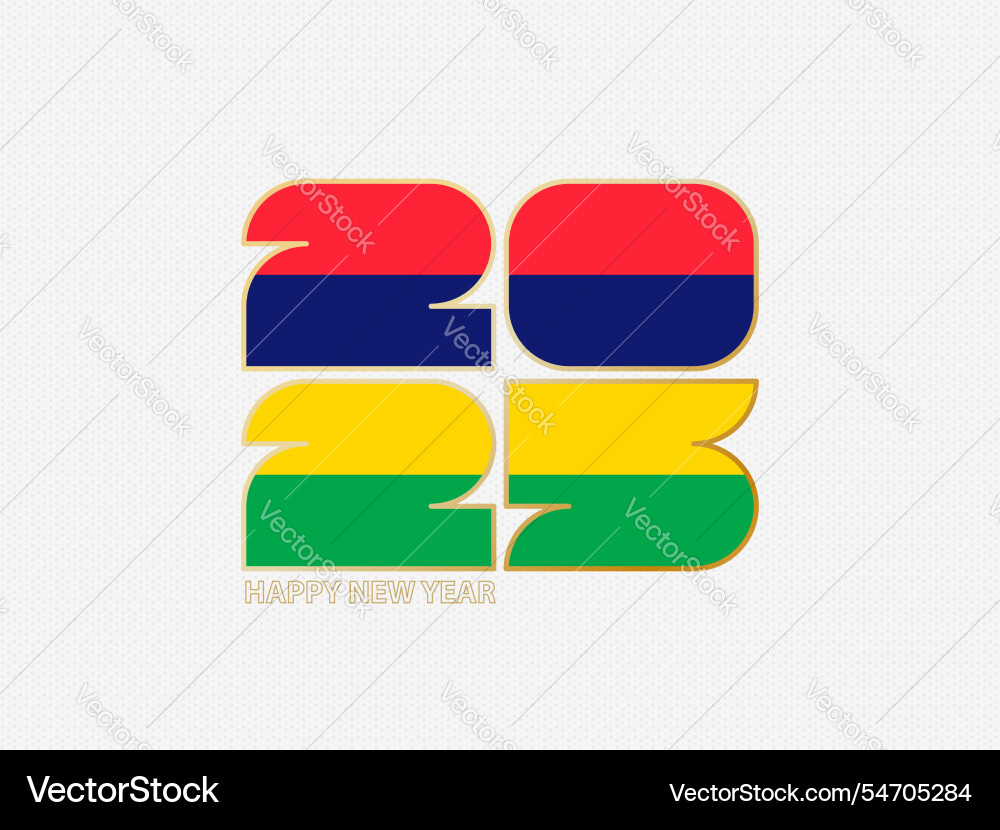 Abstract numbers 2025 with flag of mauritius Vector Image