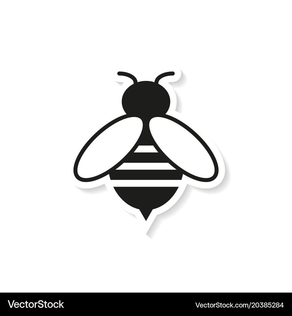 Bee sticker icon (20385284) – Royalty-Free Vector | VectorStock