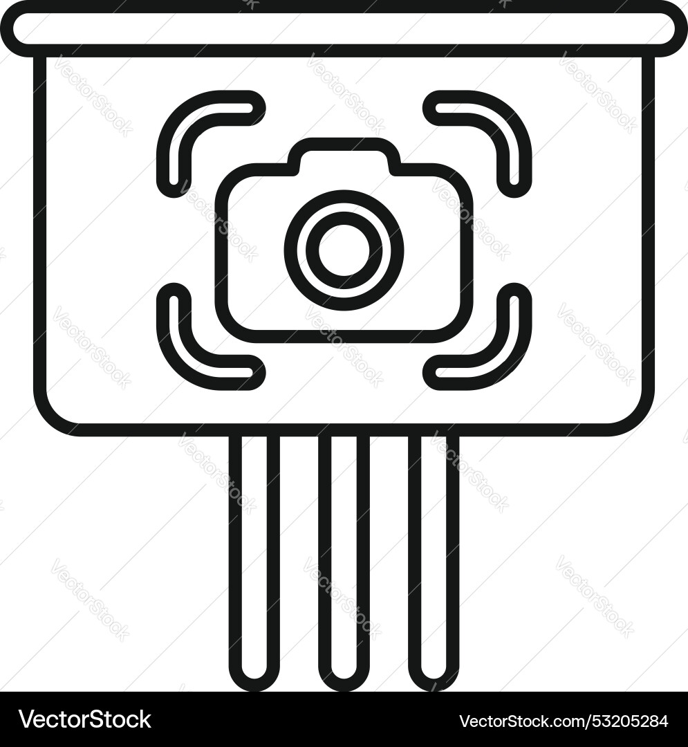 Camera sensor chip focusing icon showing image Camera sensor chip focusing icon showing image Vector Image