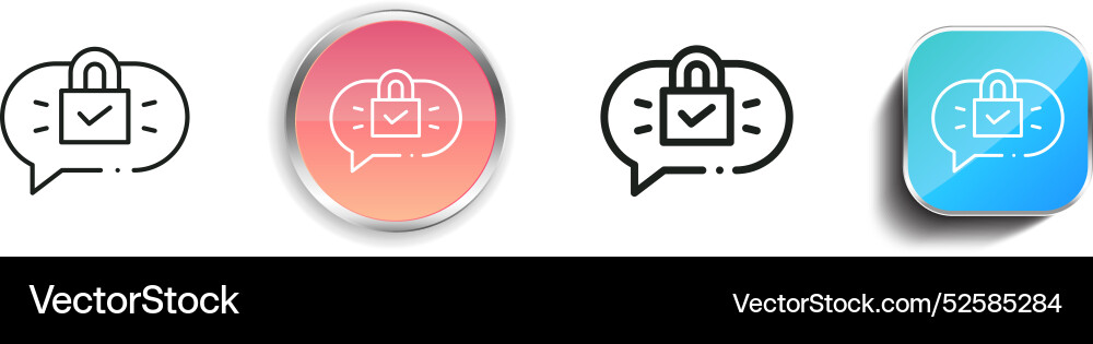 Chat icon thin linear regular and button style vector image
