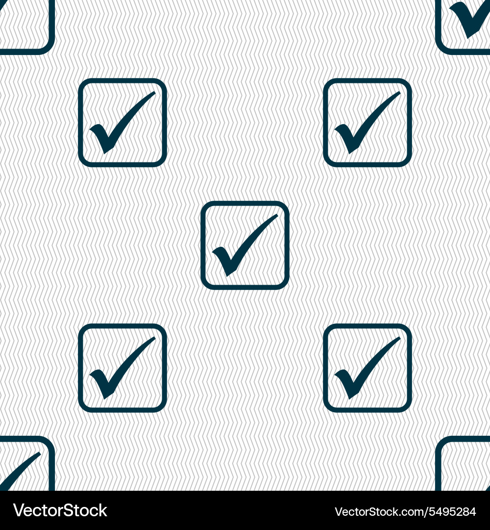 Check Mark Icon - Seamless Pattern Vector Image