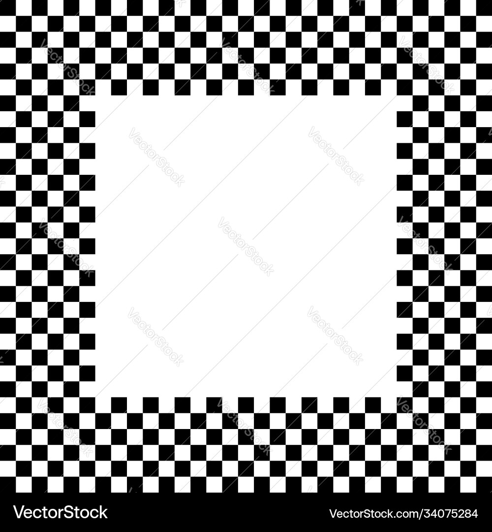 Checkered chequered square frame with blank Vector Image