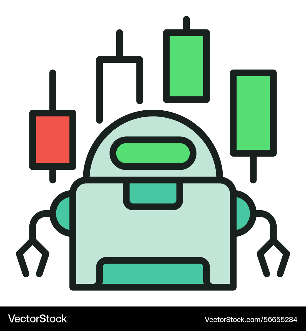 Crypto trading bot automation tools colored icon Crypto trading bot automation tools colored icon Vector Image