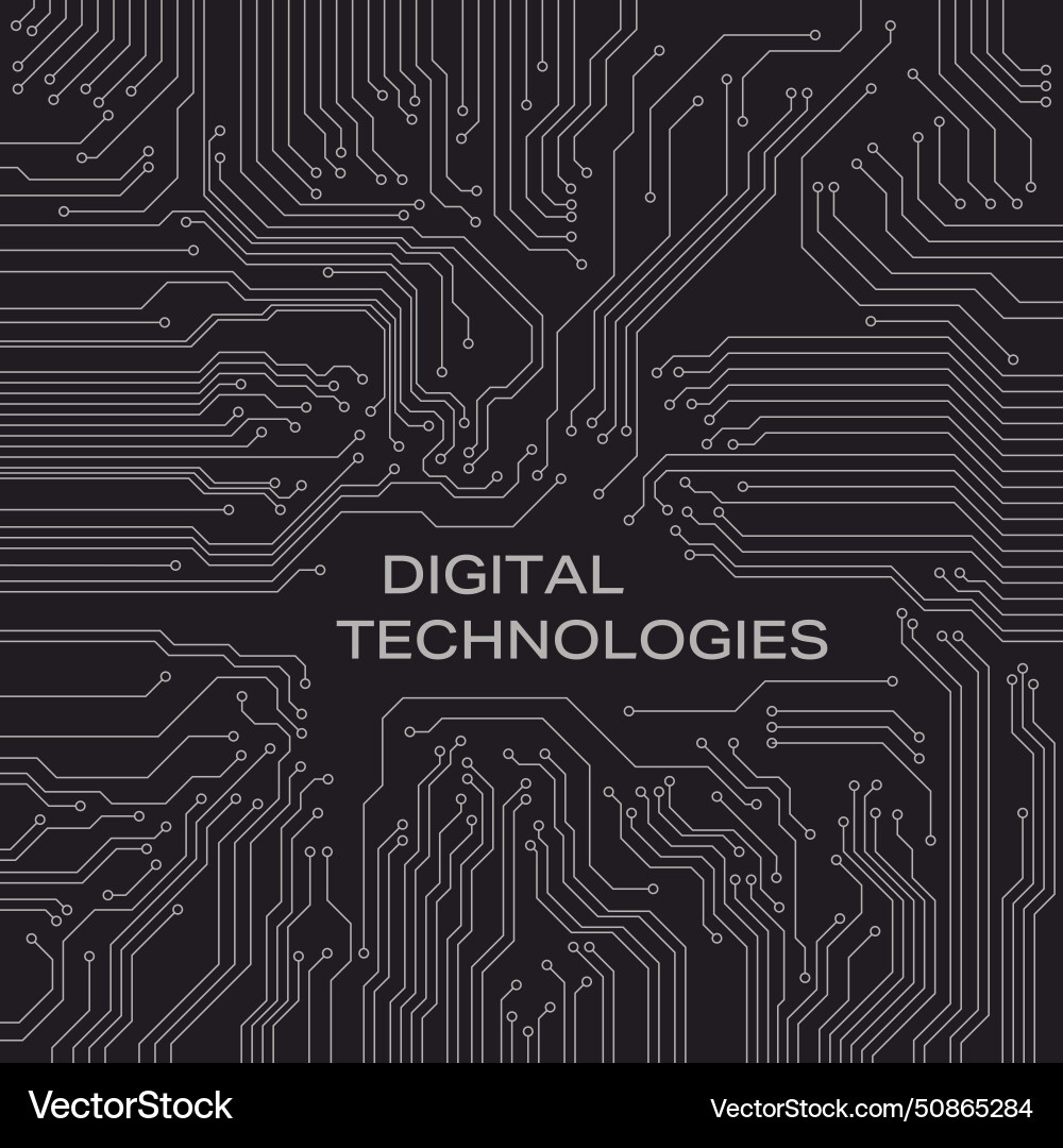 Digital technology printed circuit board Vector Image