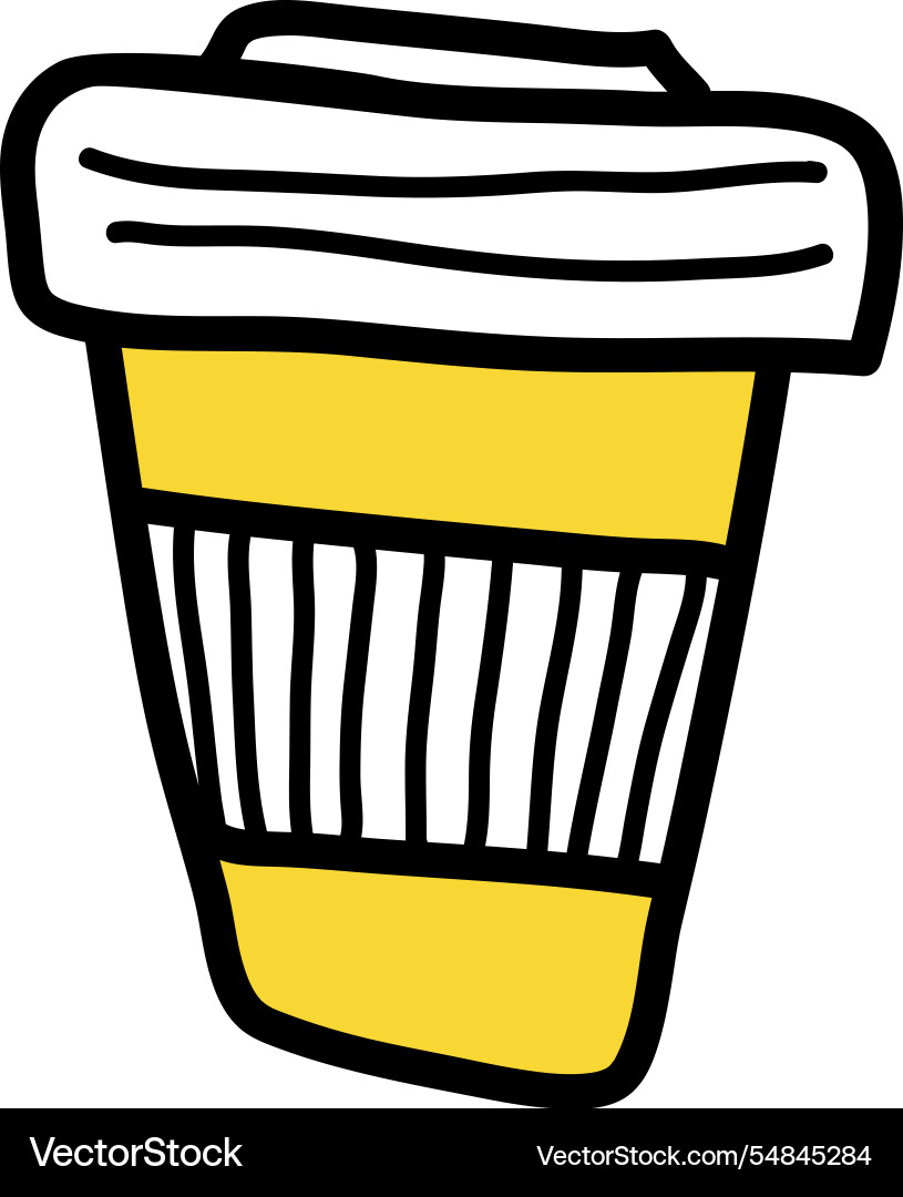 Doodle coffee cup Royalty Free Vector Image - VectorStock