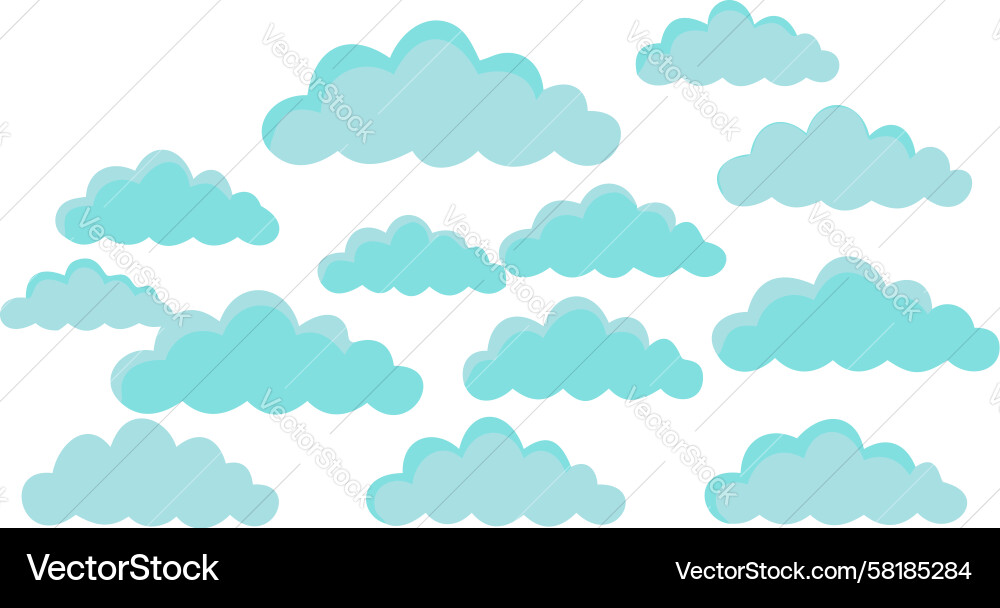 Dynamic Cloudscape - Overlapping Shapes Vector Image