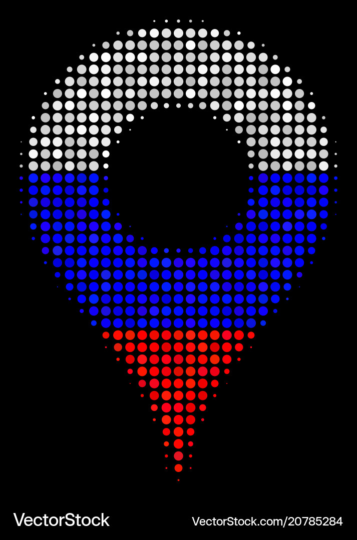 Halftone russian map pointer icon Halftone russian map pointer icon vector image