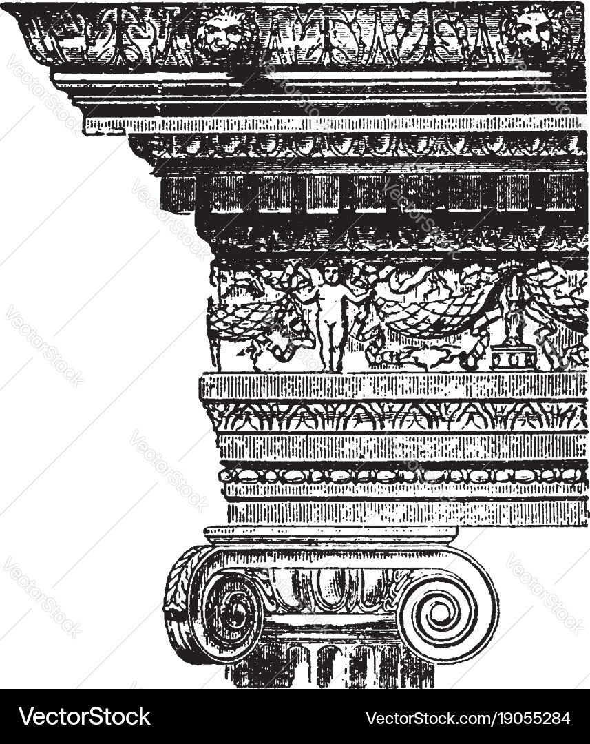 Ionic frame the framework in style vintage Vector Image