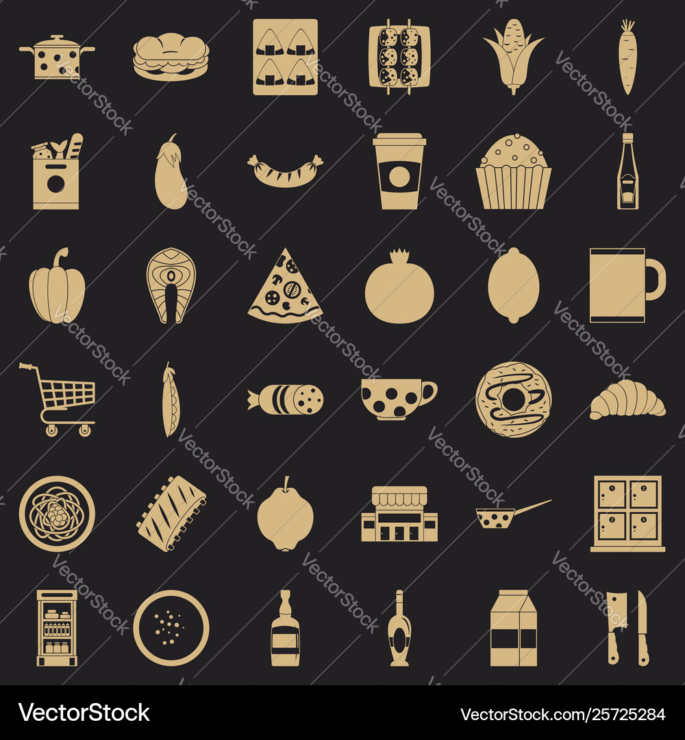 Light breakfast icons set simple style Vector Image