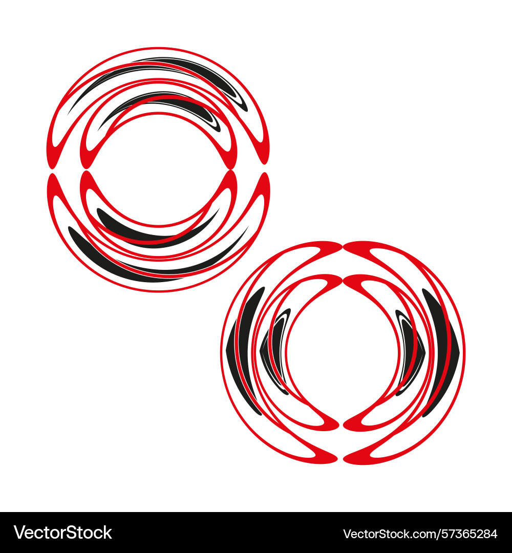 Ring pattern design red circle texture geometric Vector Image