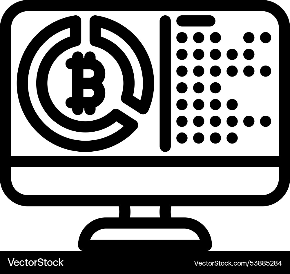 Software cryptocurrency mining line icon Software cryptocurrency mining line icon vector image