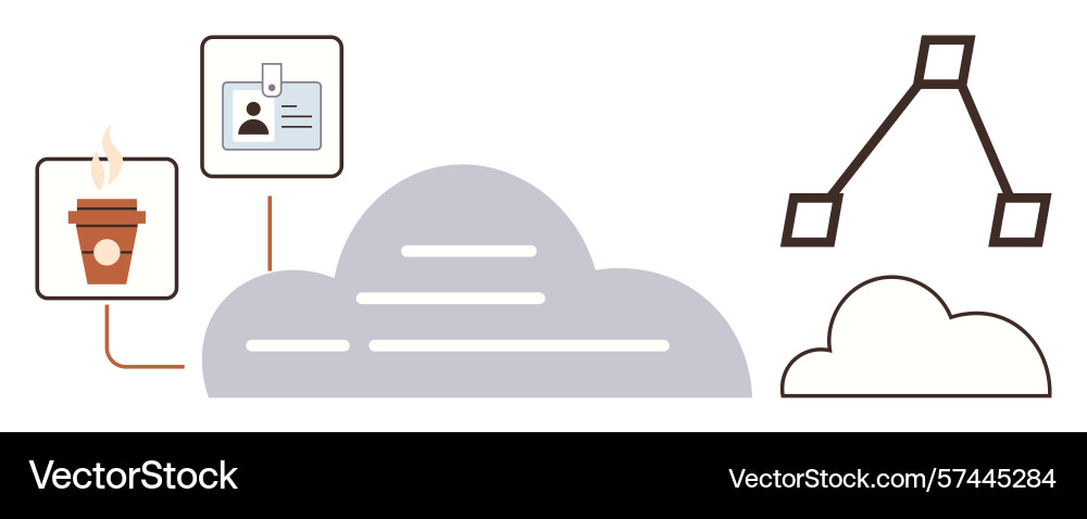 Visualizing connectivity with cloud network Visualizing connectivity with cloud network vector image