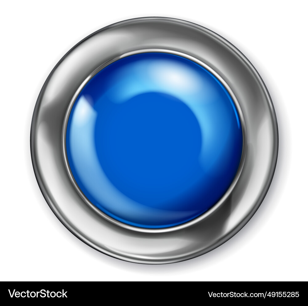 Big button with metallic border Big button with metallic border vector image