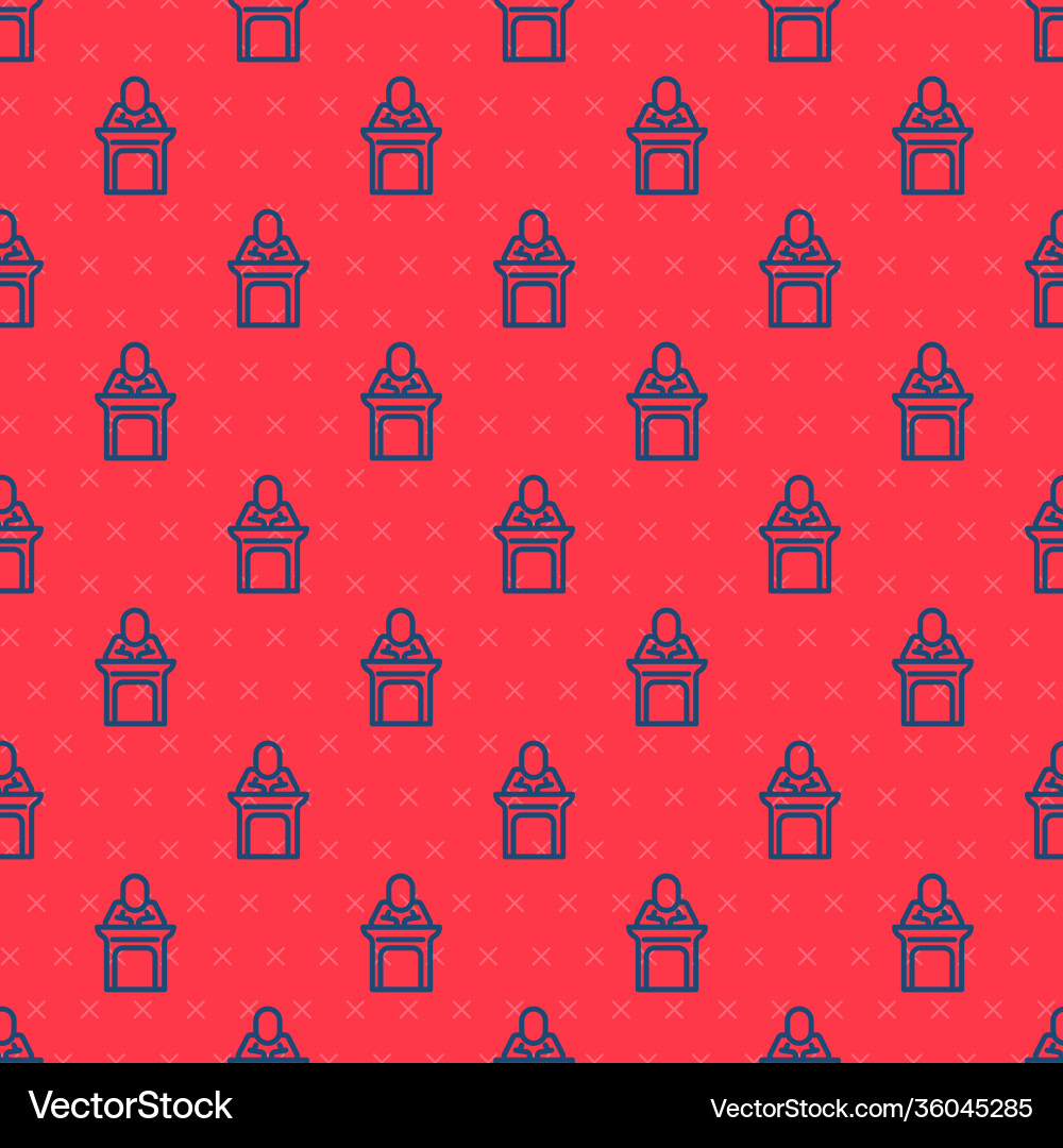 Blue line judge icon isolated seamless pattern Blue line judge icon isolated seamless pattern Vector Image