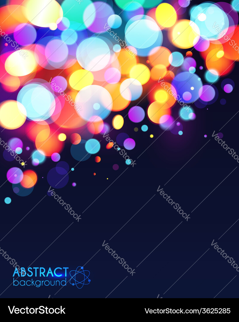 Bright colorful bokeh light effect abstract vector image