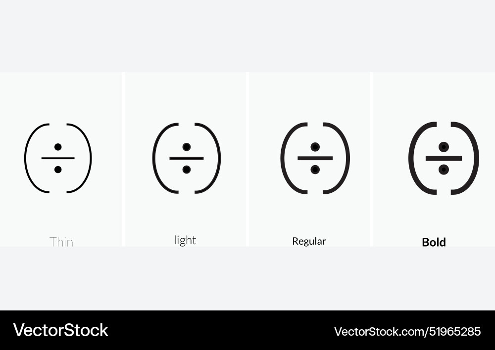 Code minus icon thin light regular and bold style Vector Image