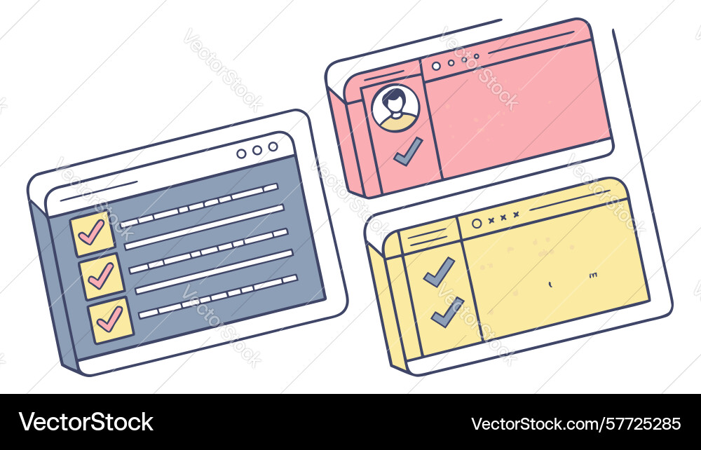 Digital productivity tools checklist and document vector image