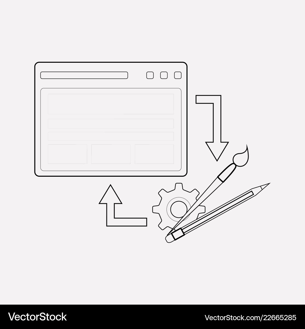 Front-end development icon line element Vector Image