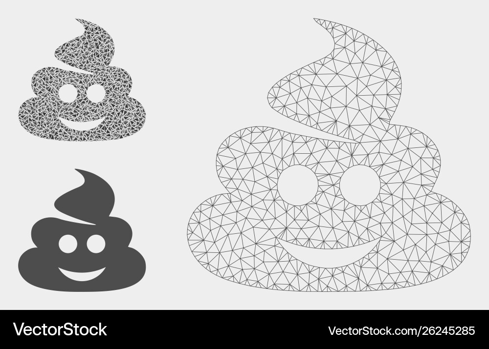 Happy shit mesh network model and triangle Vector Image