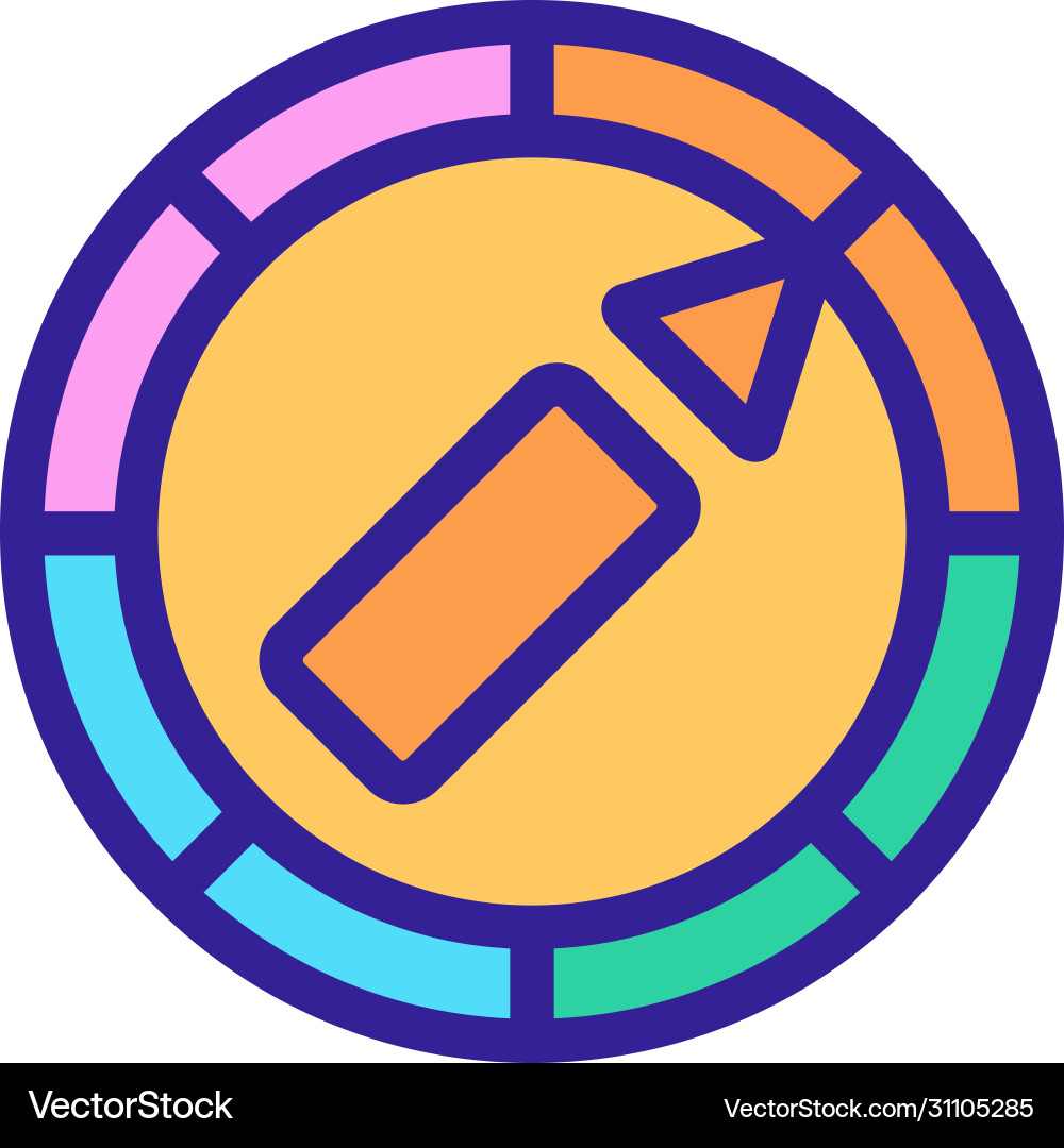 Indicator pointer with arrow icon outline Indicator pointer with arrow icon outline vector image