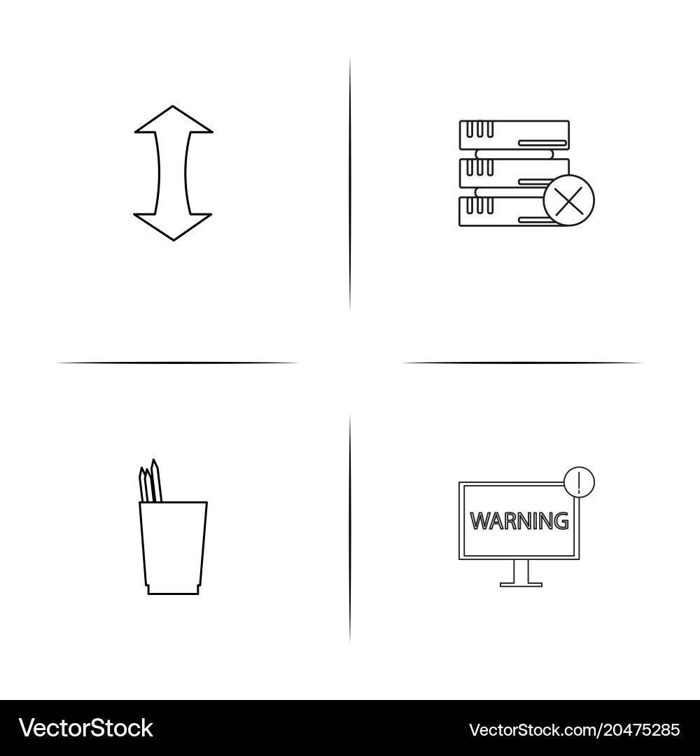 Internet technologies simple linear icons set Vector Image