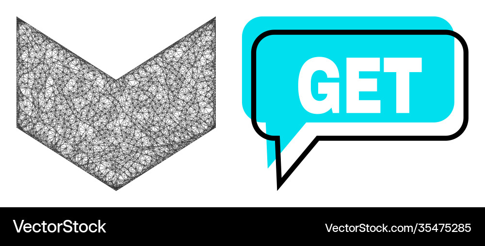 Misplaced get chat frame and linear direction down vector image
