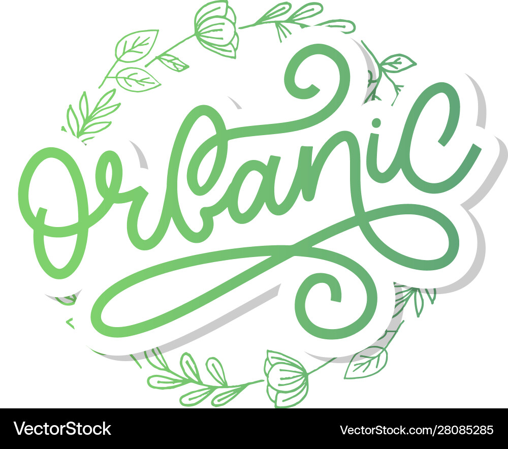 Organic Slogan Pinsel Schriftzug Hand gezogen Wort Organic Slogan Pinsel Schriftzug Hand gezogen Wort vektorbild