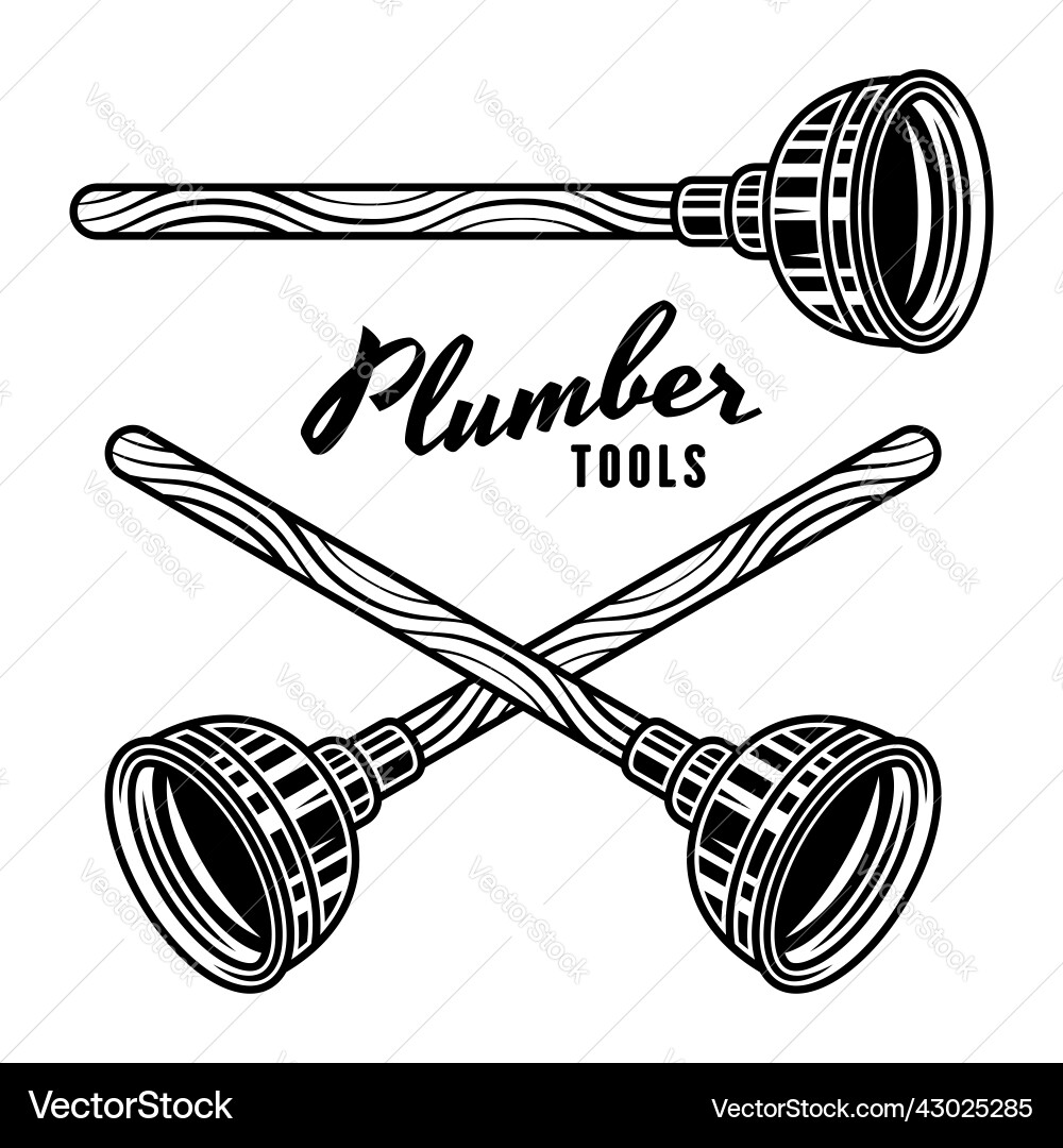 Plunger set of objects or elements Plunger set of objects or elements Vector Image