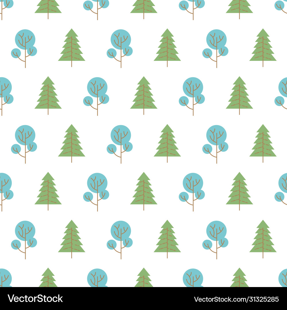 Seamless pattern with colored trees Vector Image